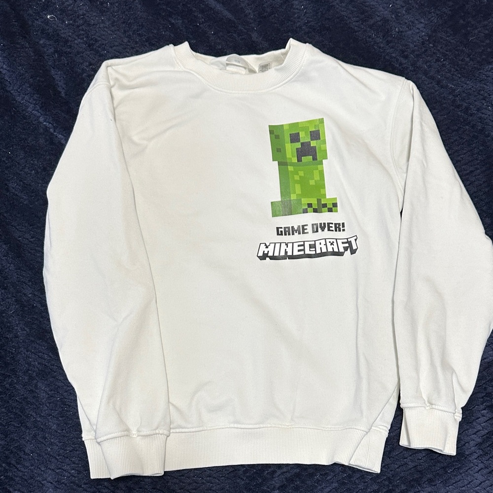 Minecraft- White Sweatshirt